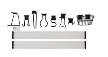 Frontier 12 Inch X 47.8 Inch X 7.9 Inch Trackwall and Accessories 8 Piece Kit Black