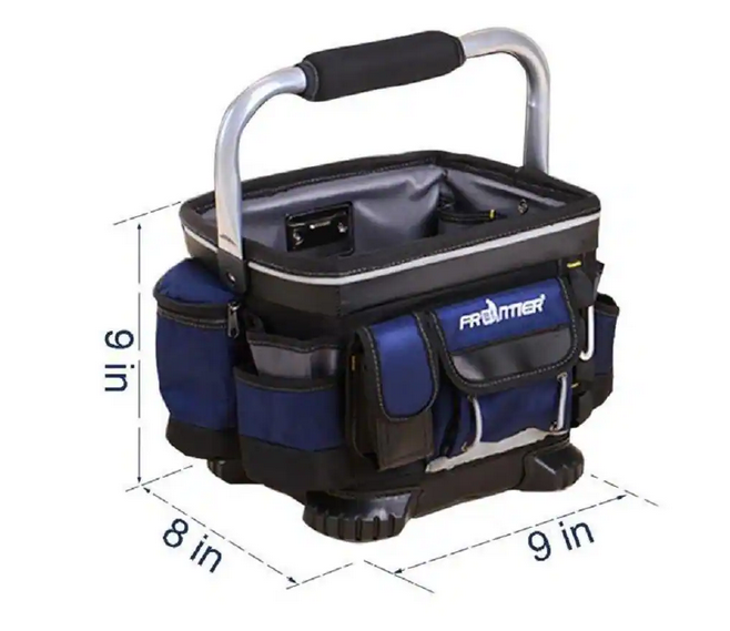 Frontier 10 Inch Open Mouth Heavy Duty Tote Tool Bag with Rubber Feet