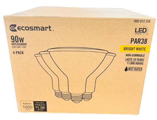 Ecosmart 90W Replacement Bright White Bub 4 Pack Damaged Box