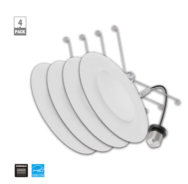 EcoSmart Retrofit 6 in. Canless Matte White Integrated LED