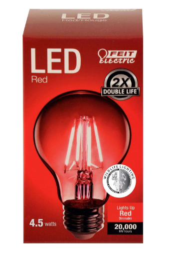 Feit A19 E26 Medium Filament LED Bulb Red 30 Watt Equivalence 1 pk DAMAGED BOX