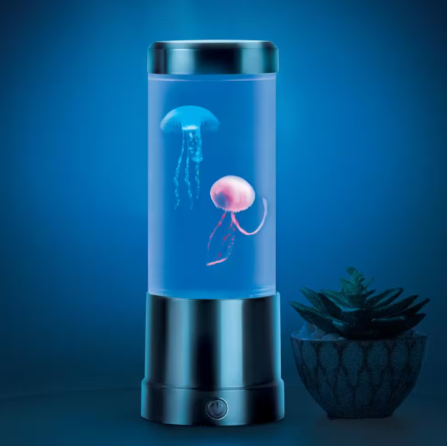 Lifehaus 9 in. Black Indoor Jellyfish Table Lamp with RGB LED Damaged Box