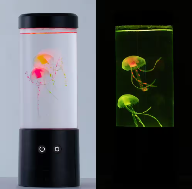 Lifehaus 9 in. Black Indoor Jellyfish Table Lamp with RGB LED Damaged Box
