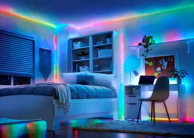 Ecosmart 16.4FT RGBWIC Dynamic Color Changing Dimmable Linkable Plug-In LED Strip Light with Remote Control Damaged Box