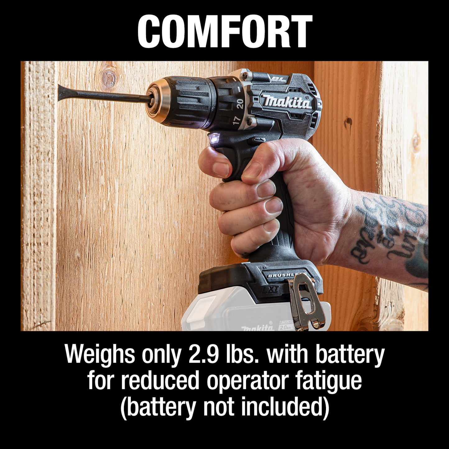 Makita 18 Volt LXT Lithium Ion Sub Compact Brushless Cordless 1/2 Inch Driver Drill Factory Serviced (Tool Only)