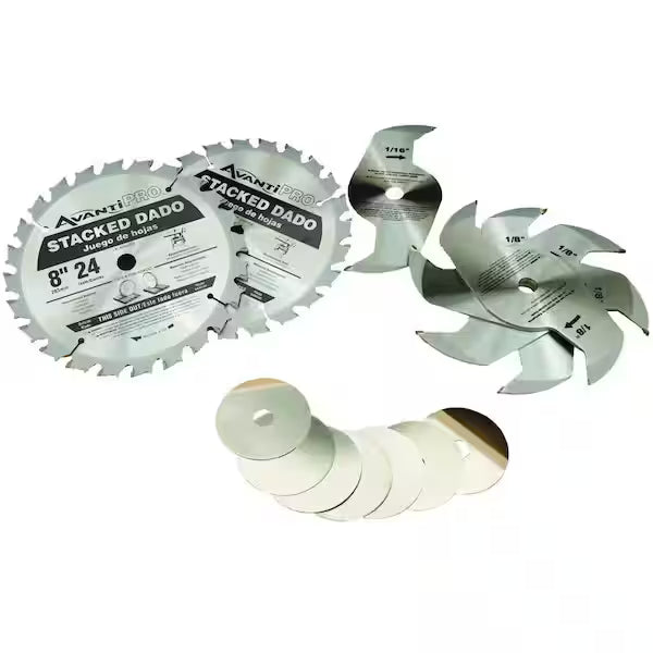 8 in. x 24-Tooth Stacked Dado Circular Saw Blade Set