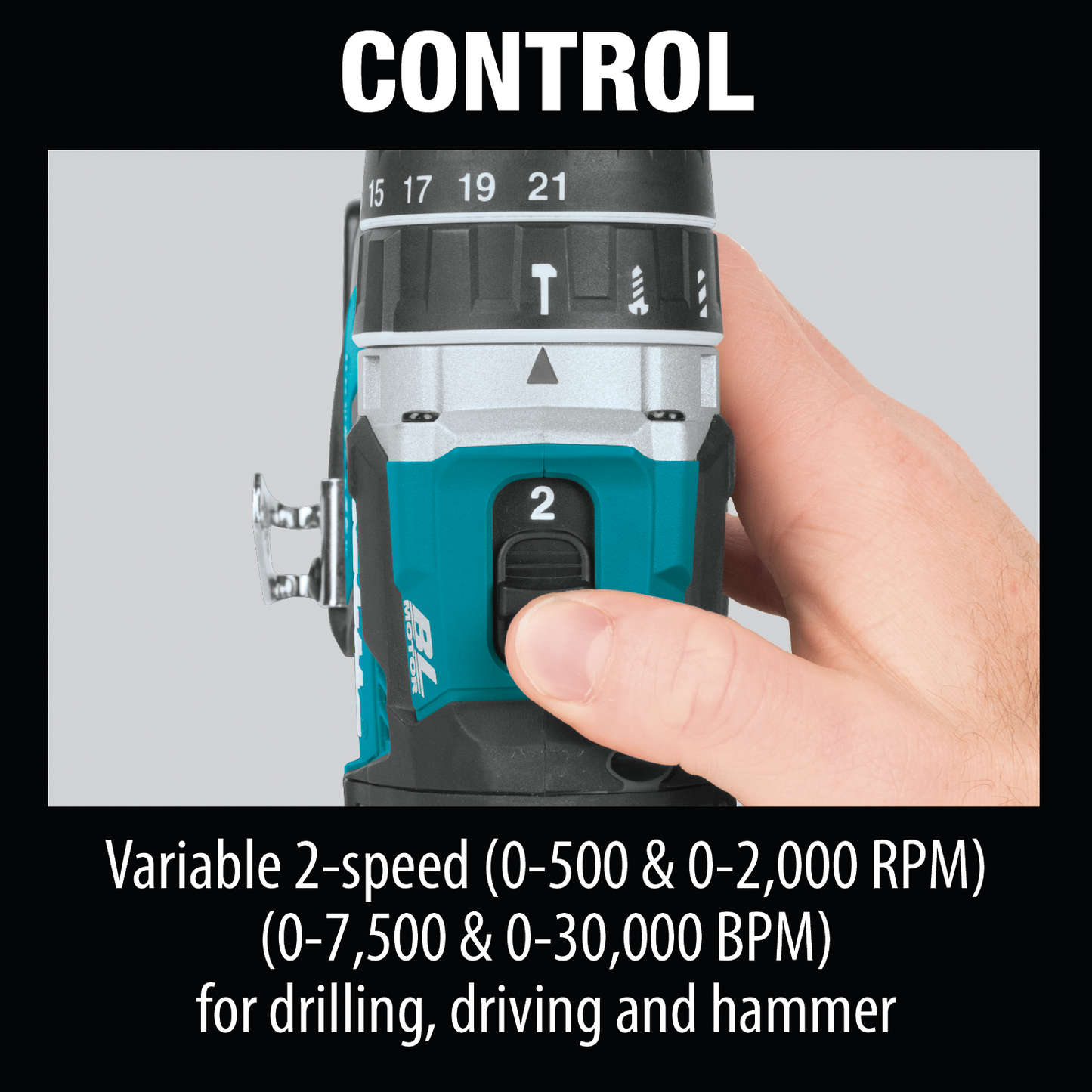 Makita 18 Volt LXT Lithium Ion Compact Brushless Cordless 1/2 Inch Hammer Driver Drill Factory Serviced (Tool Only)