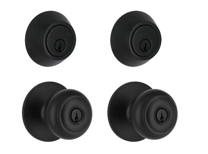 Defiant Hartford Matte Black Single Cylinder Keyed Entry Project Pack Combo Pack