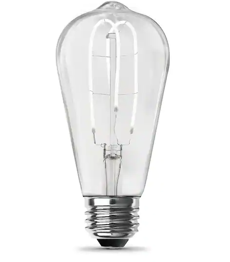 Feit Electric 40-Watt Equivalent ST19 Dimmable M-Shape Filament Clear Glass E26 Vintage Edison LED Light Bulb, Daylight 5000K Damaged Box