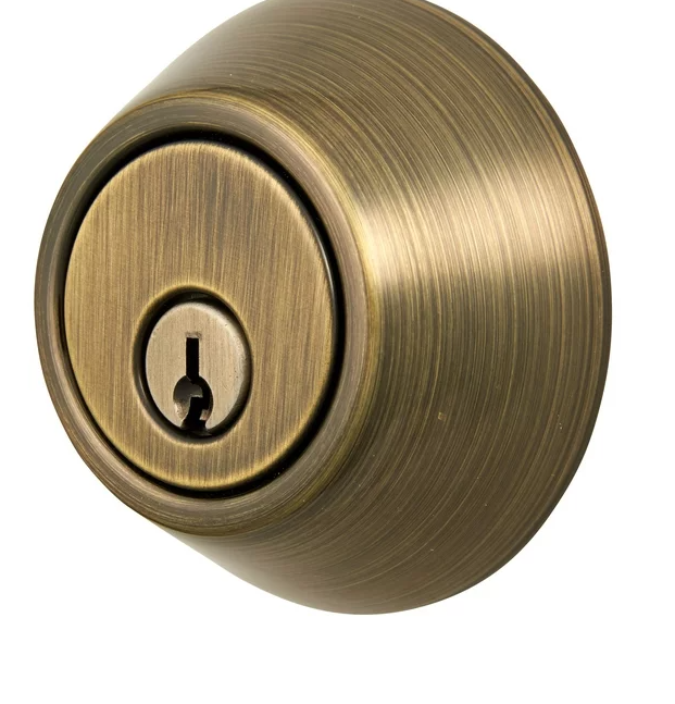 Hyper Tough Keyed Entry Single Cylinder Deadbolt Antique Brass Finish Damaged Box