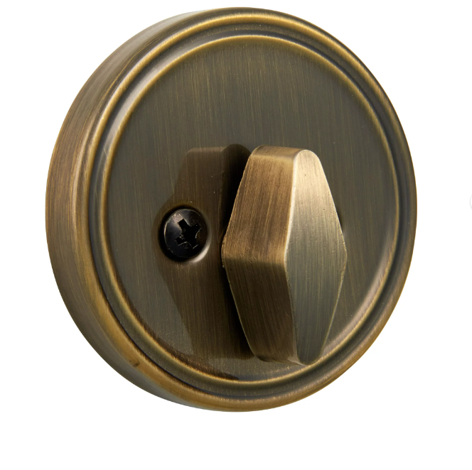 Hyper Tough Keyed Entry Single Cylinder Deadbolt Antique Brass Finish Damaged Box