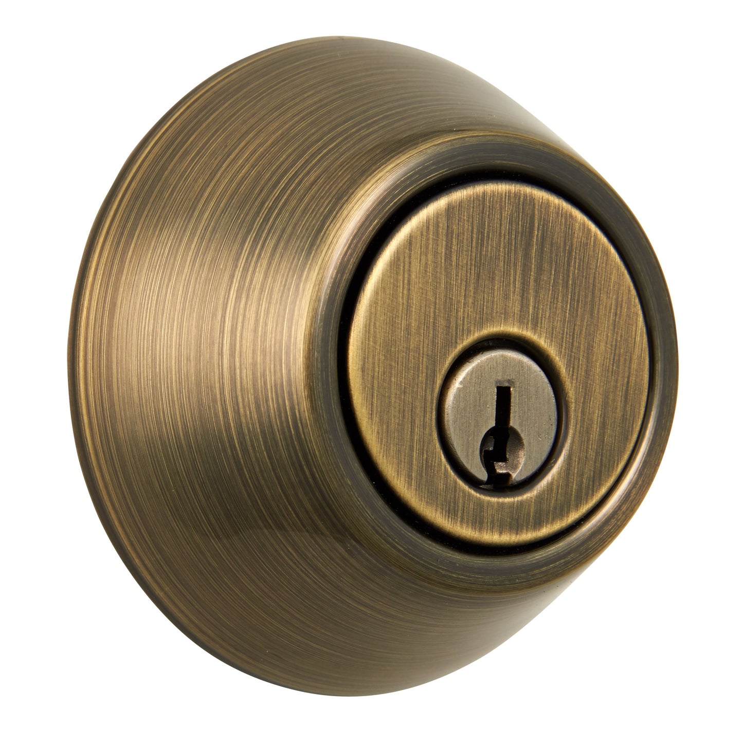 Hyper Tough Keyed Entry Single Cylinder Deadbolt Antique Brass Finish Damaged Box