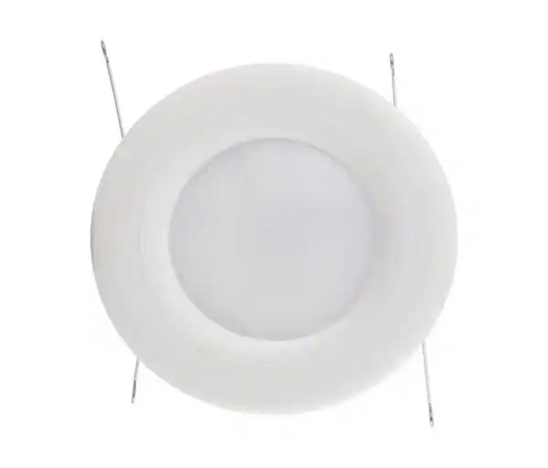 EcoSmart 6 in. Canless New Construction or Remodel White Dimmable Integrated LED Recessed Light Trim Daylight (4-Pack) - Damaged Box