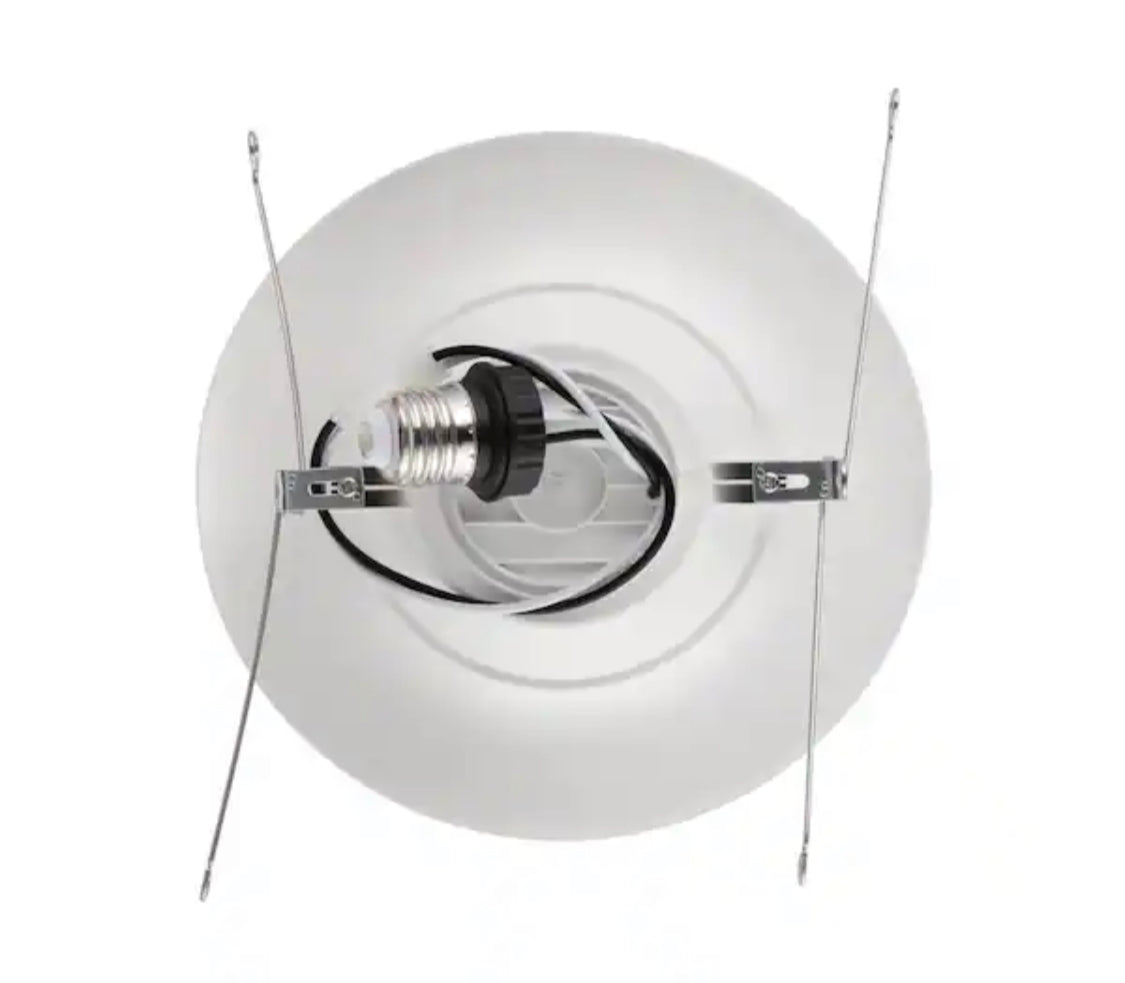 EcoSmart 6 in. Canless New Construction or Remodel White Dimmable Integrated LED Recessed Light Trim Soft White (4-Pack) - Damaged Box