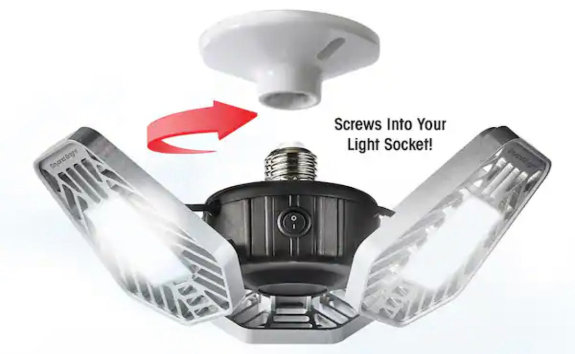 BEYOND BRIGHT 3500 Lumens 11.5 in. Single Pole Occupancy LED Flush Mount Garage Light