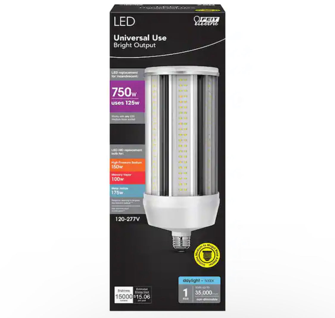 Feit Electric 750-Watt Equivalent Corn Cob High Lumen Daylight (5000K) HID Utility LED Light Bulb - Damaged Box
