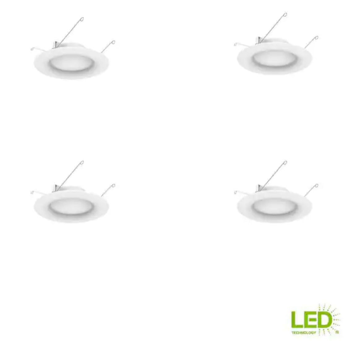 EcoSmart 6 in. Canless New Construction or Remodel White Dimmable Integrated LED Recessed Light Trim Daylight (4-Pack) - Damaged Box