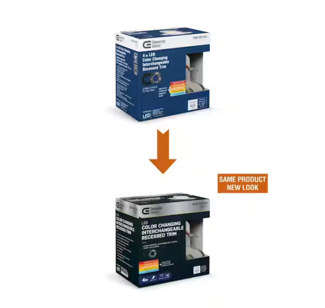 Commercial Electric 4 in. Selectable Integrated LED Recessed Retrofit Interchangeable Trim - Damaged Box