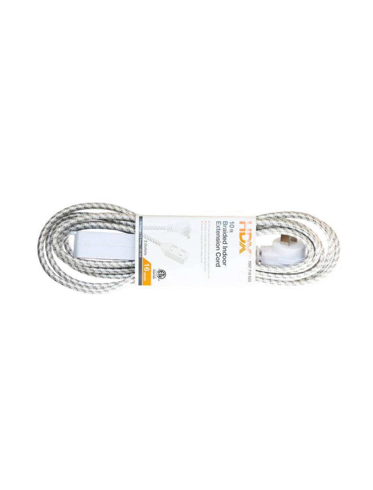 HDX 10 Foot Braided Indoor Extension Cord New