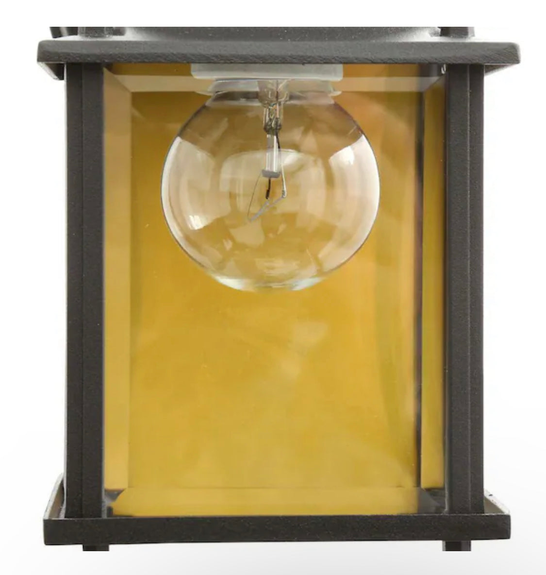 Hampton Bay 8.5 in. Black Decorative Outdoor Coach Wall Lantern with Clear Glass Shade - Damaged Box