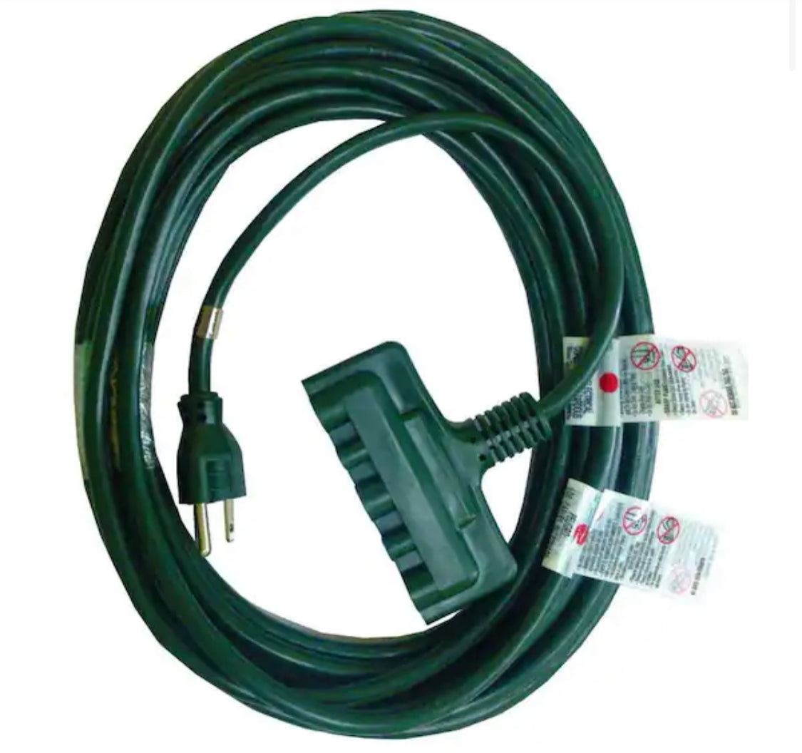 HDX 25 ft. 16/3 Fan-Tap Landscape Extension Cord, Green