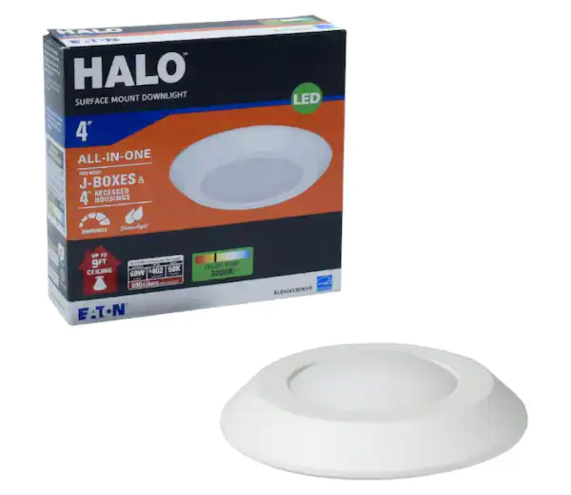 Halo BLD 4 in. White Integrated LED Recessed Ceiling Mount Light Trim 3000K Soft White - Damaged Box
