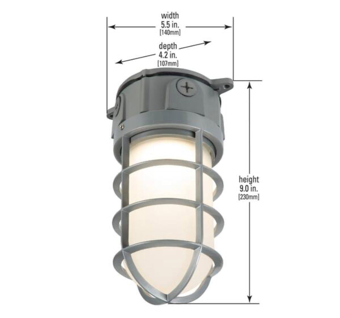 Halo VT 100-Watt Equivalent Integrated LED Gray Weather Resistant Canopy Light, 3500K - Damaged Box