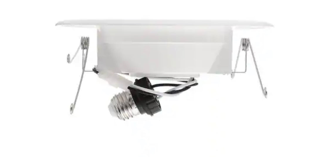 EcoSmart 6 in. Canless New Construction or Remodel White Dimmable Integrated LED Recessed Light Trim Daylight (4-Pack) - Damaged Box