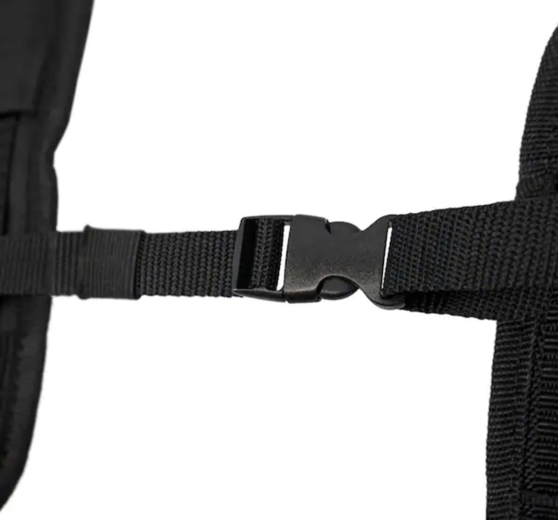Husky 2-Bag 14-Pocket Black Electricians Suspension Rig Work Belt with Suspenders