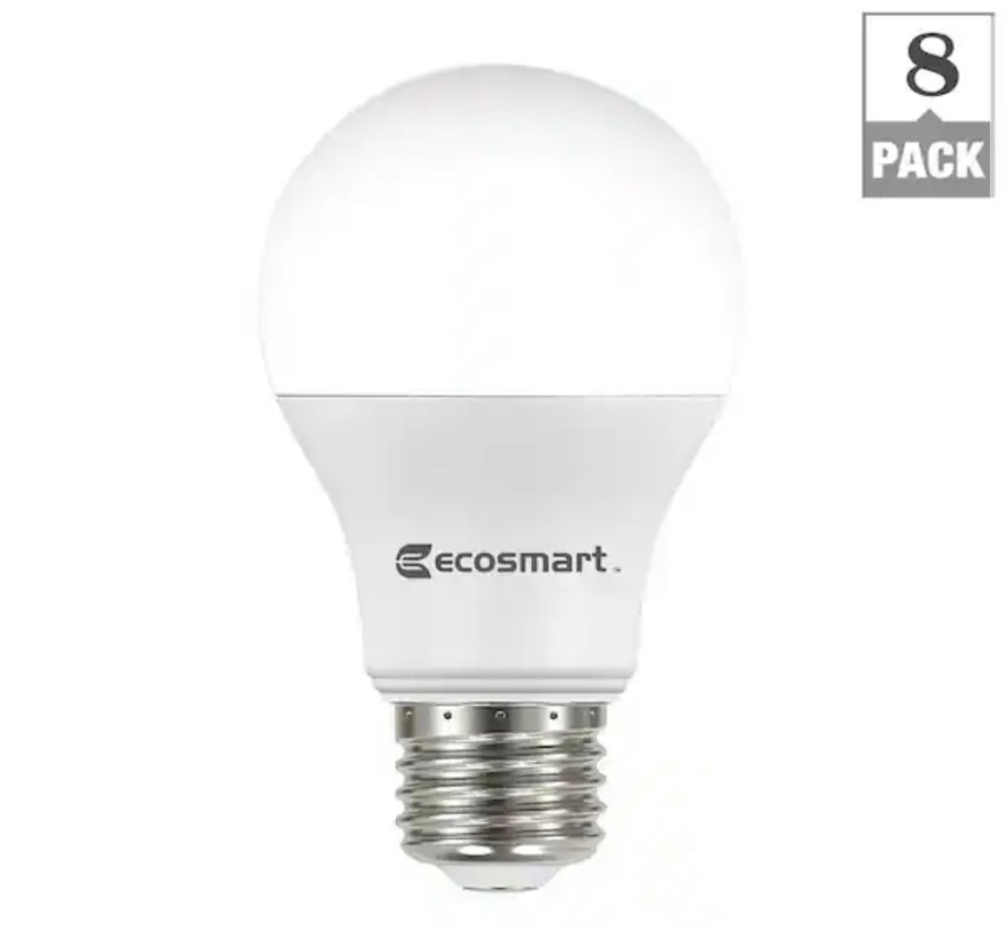 60-Watt Equivalent A19 Non-Dimmable LED Light Bulb Daylight 5000 (8-Pack) - Damaged Box