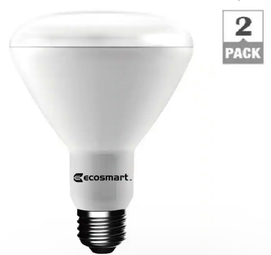 EcoSmart 75-Watt Equivalent BR30 Dimmable LED Light Bulb Daylight (2-Pack) - Damaged Box