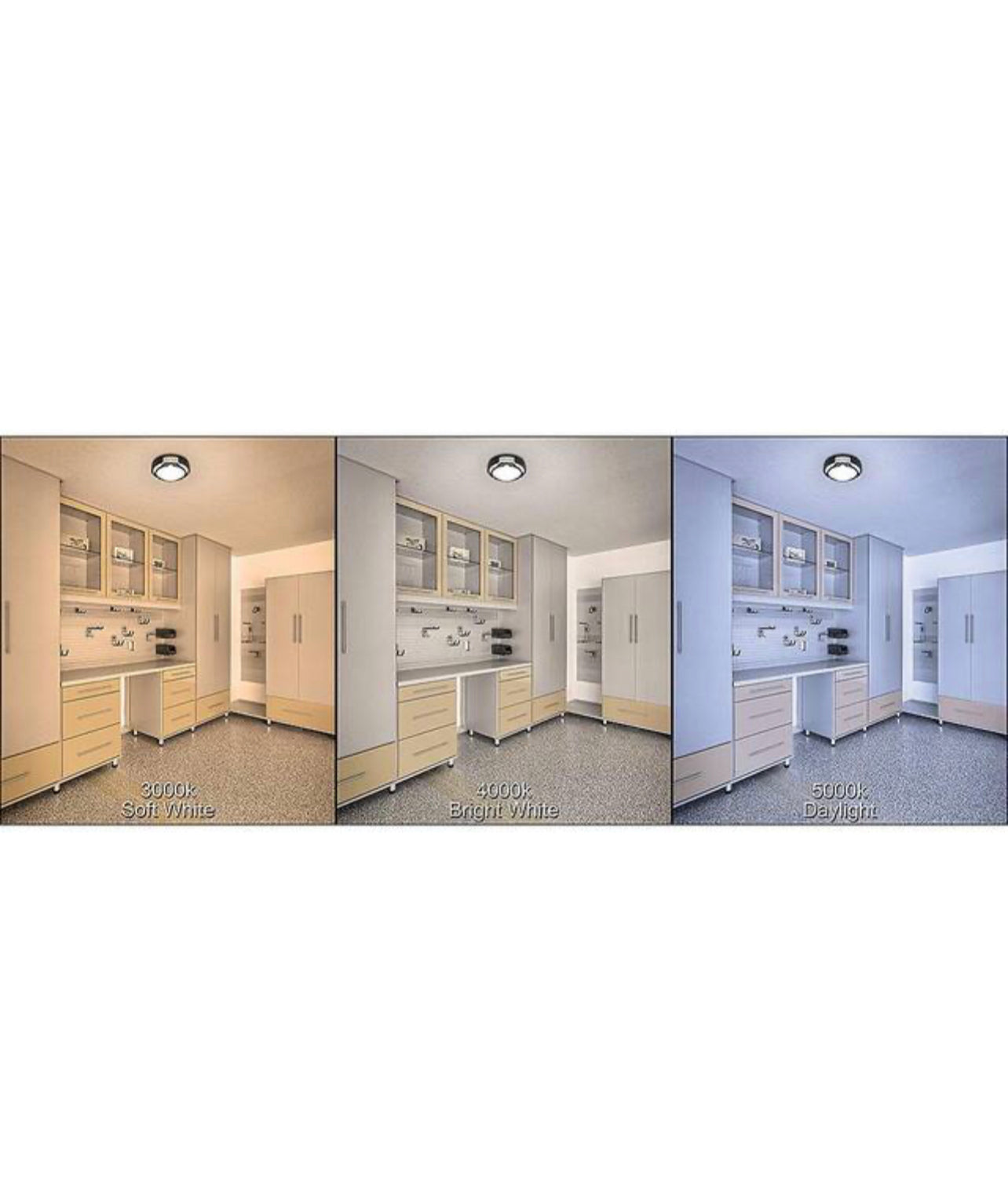 Commercial Electric Spin Light 9 in. Heavy Duty Brushed Nickel Selectable LED Flush Mount Ceiling Light 1100 Lumens 3000K 4000K 5000K Damaged Box