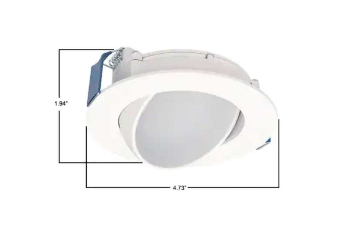 HALO HLA Series 4 in. Adjustable CCT Canless IC Rated Dimmable Indoor, Outdoor Integrated LED Recessed Light Gimbal Trim - Damaged Box