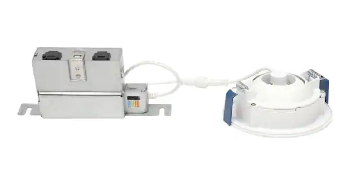 HALO HLA Series 4 in. Adjustable CCT Canless IC Rated Dimmable Indoor, Outdoor Integrated LED Recessed Light Gimbal Trim - Damaged Box