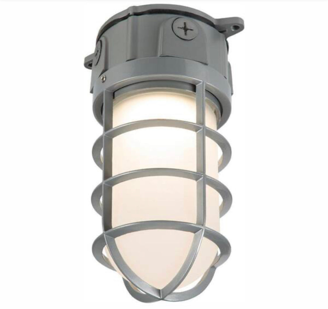 Halo VT 100-Watt Equivalent Integrated LED Gray Weather Resistant Canopy Light, 3500K - Damaged Box