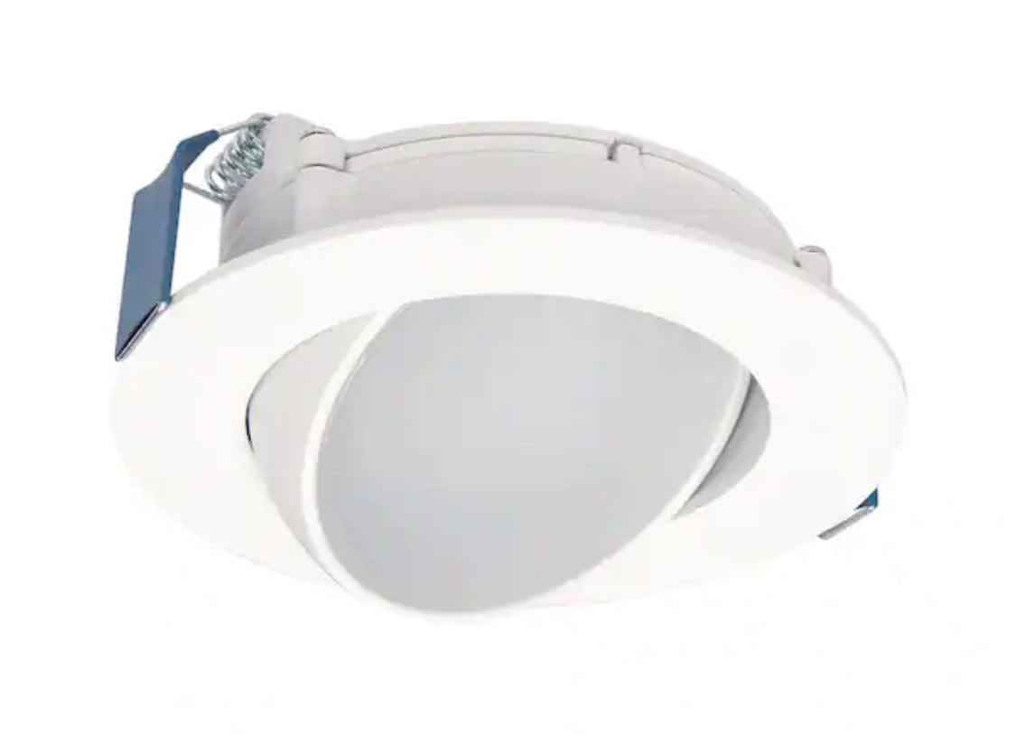 HALO HLA Series 4 in. Adjustable CCT Canless IC Rated Dimmable Indoor, Outdoor Integrated LED Recessed Light Gimbal Trim - Damaged Box