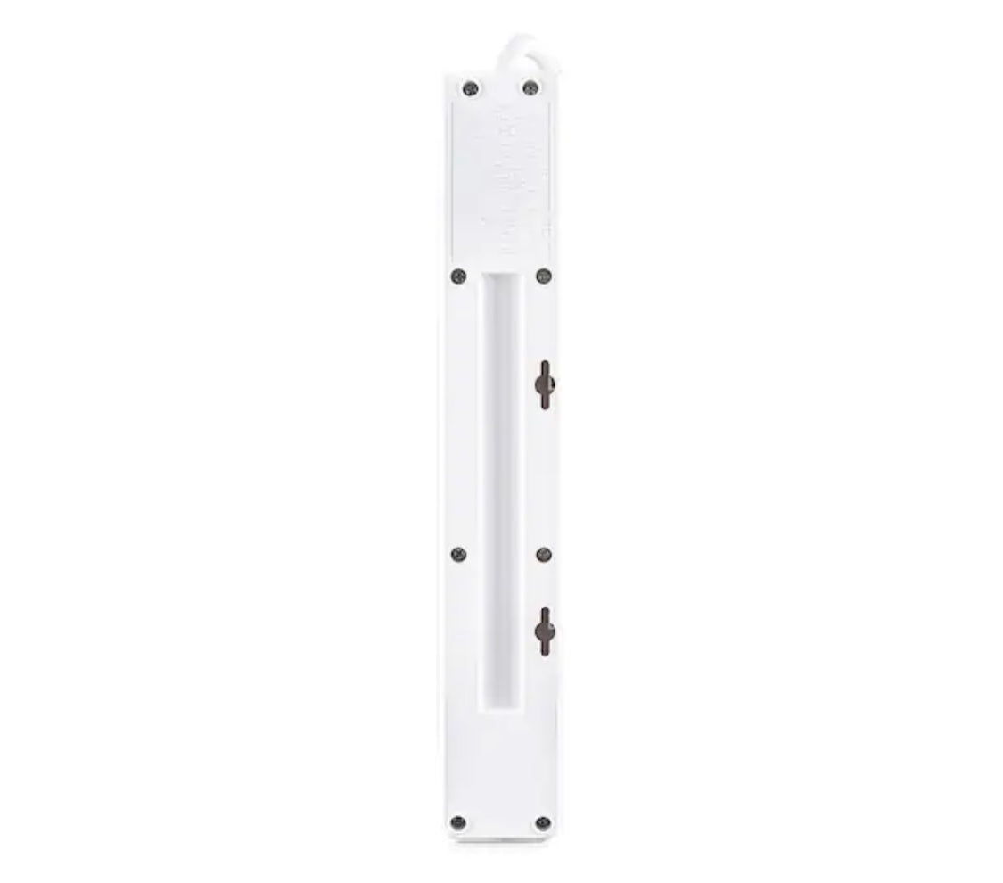 Commercial Electric 6 ft. 7-Outlet Surge Protector with USB in White - Damaged Box