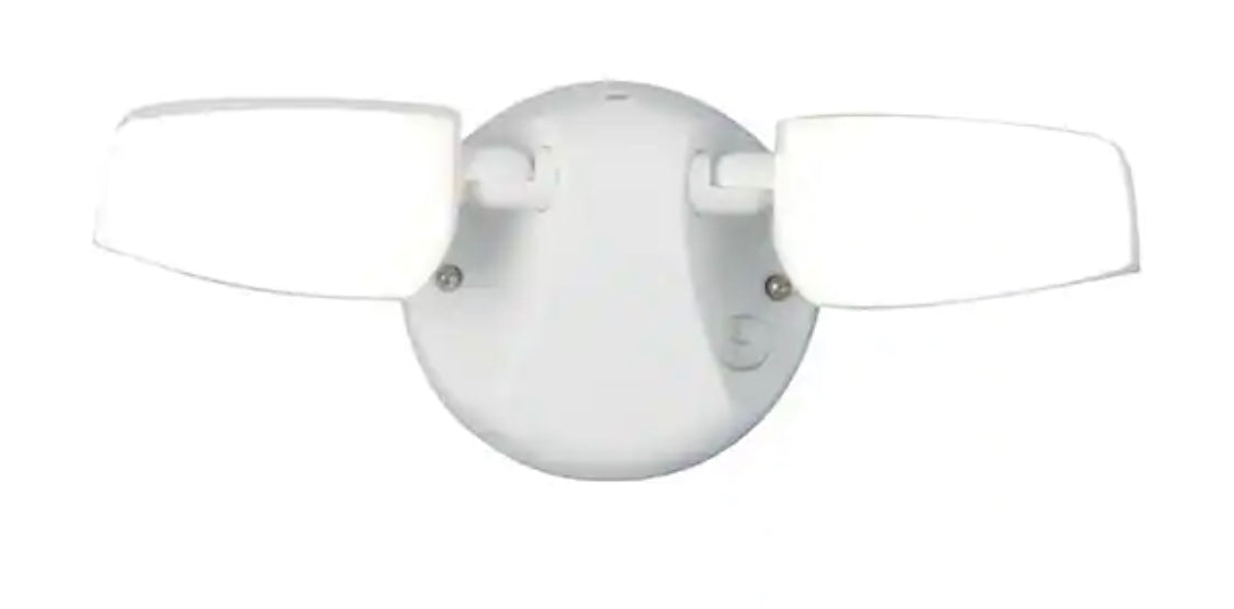 Halo FT 60-Watt 180° White Outdoor Integrated LED Flood Light with Dusk to Dawn - Damaged Box