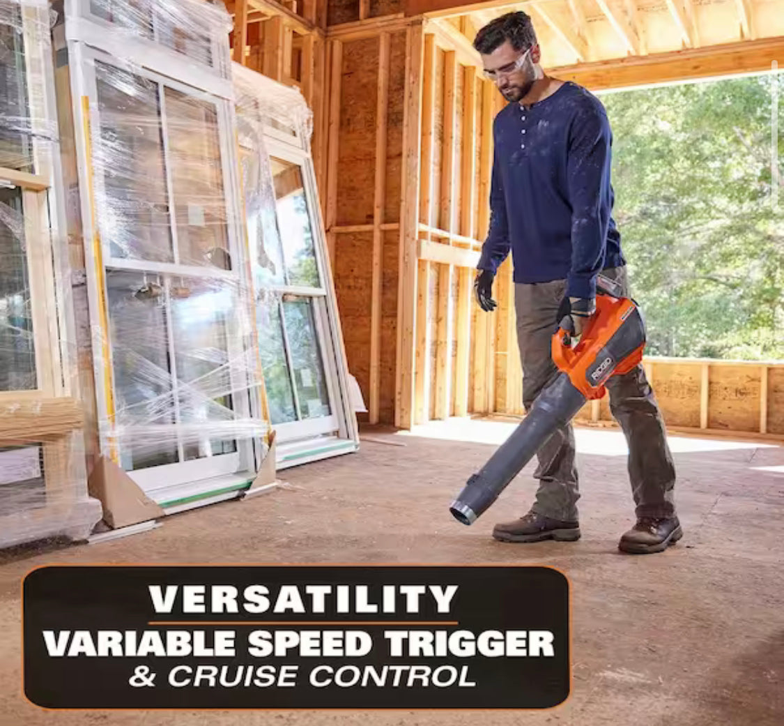 RIDGID 18V Brushless 130 MPH 510 CFM Cordless Battery Leaf Blower (Tool Only) - Damaged Box
