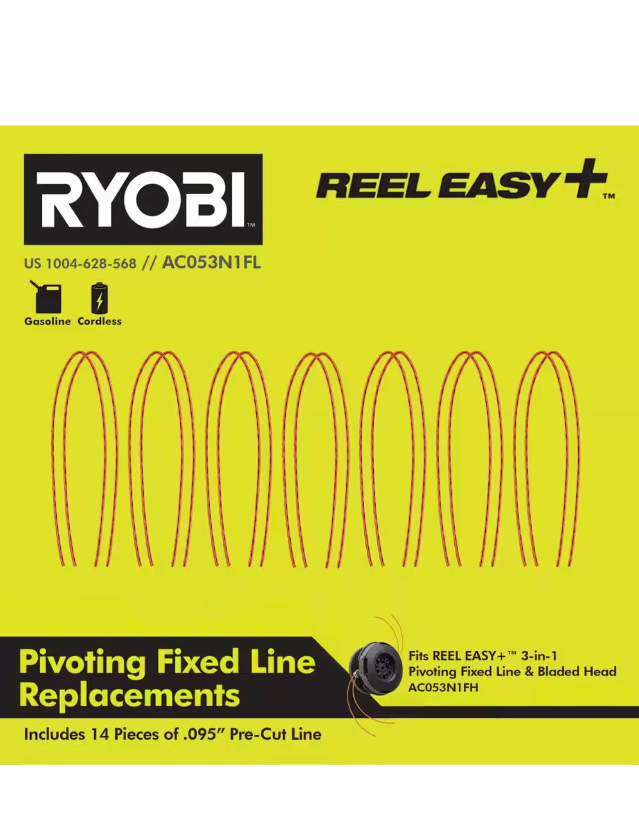 Ryobi REEL EASY+ .095 Pivoting Fixed Line Replacements (14-Pieces)