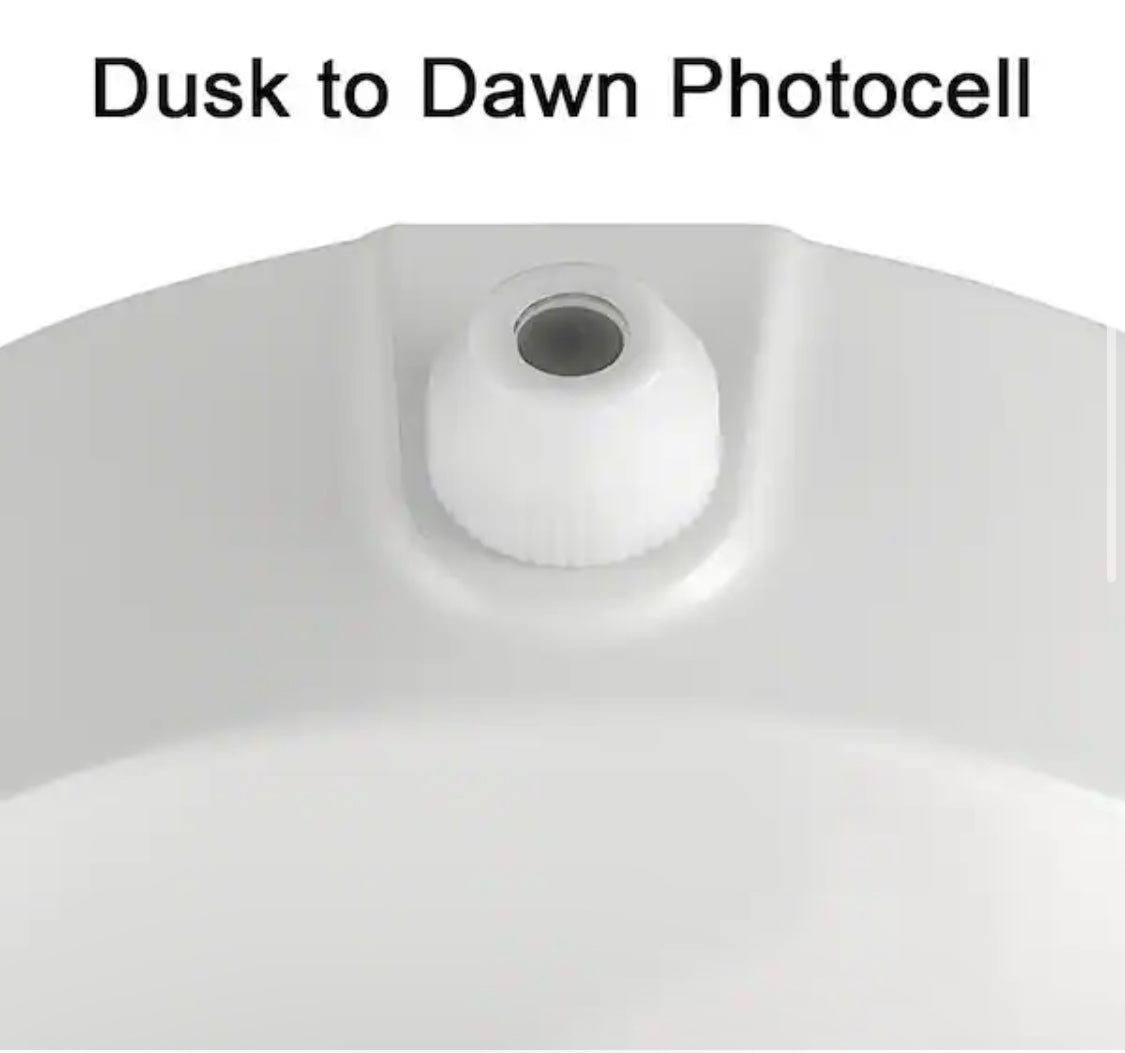 Commercial Electric Dusk to Dawn Sensor White Exterior Outdoor Twin Head LED Flood Light Security 1200 to 2400 Lumens 4000K Wet Rated - Damaged Box