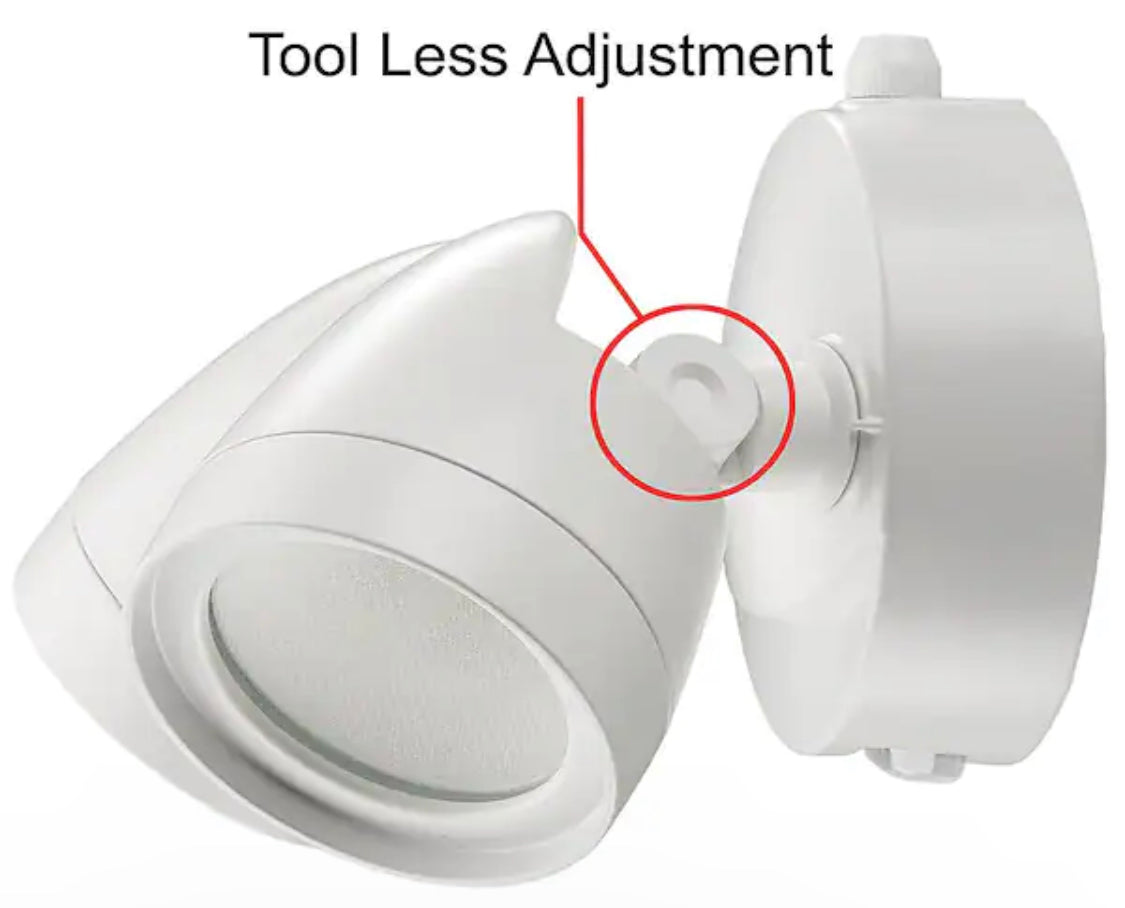 Commercial Electric Dusk to Dawn Sensor White Exterior Outdoor Twin Head LED Flood Light Security 1200 to 2400 Lumens 4000K Wet Rated - Damaged Box