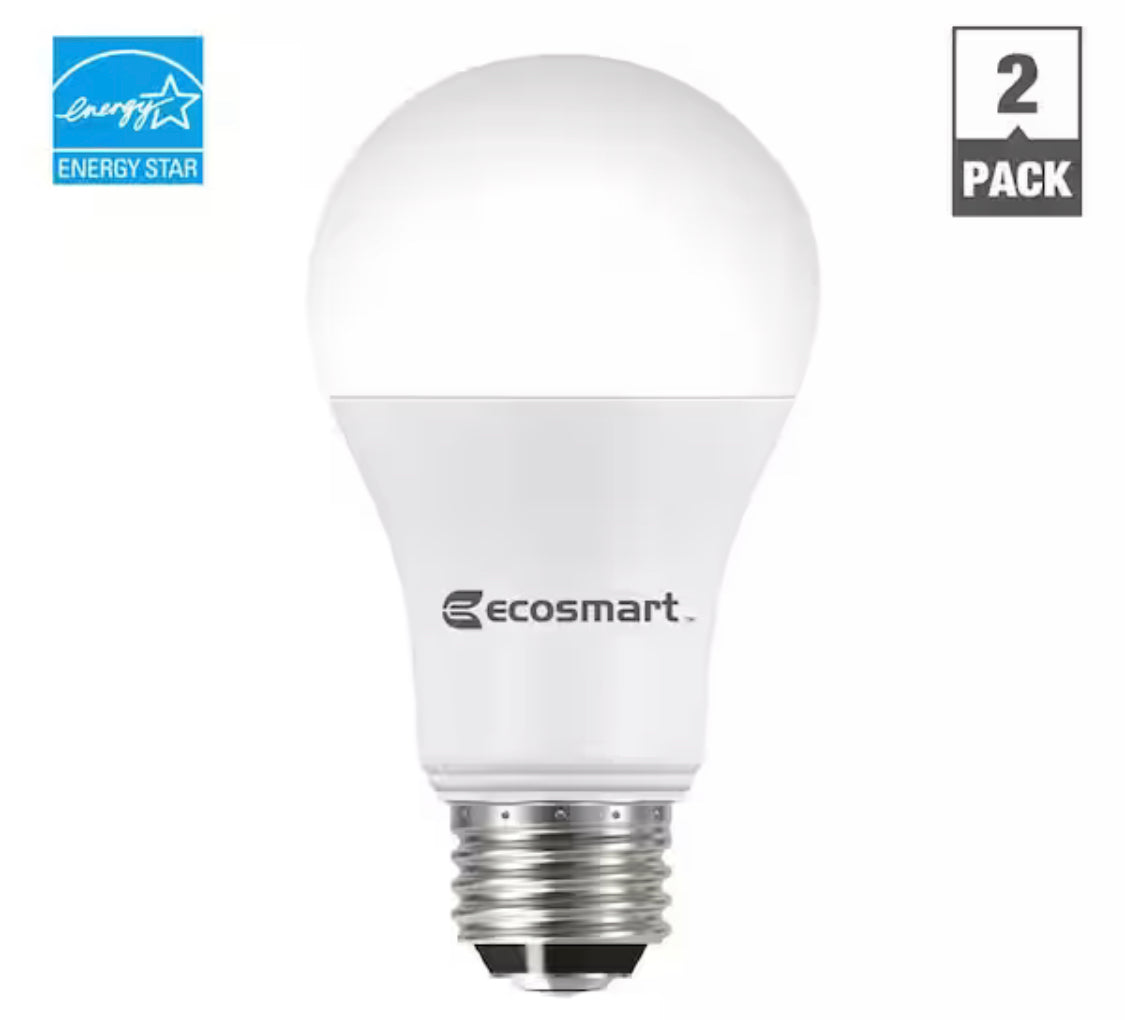 EcoSmart 40/60/100 Watt Equivalent A19 Energy Star 3-Way LED Light Bulb Soft White (2-Pack) - Damaged Box