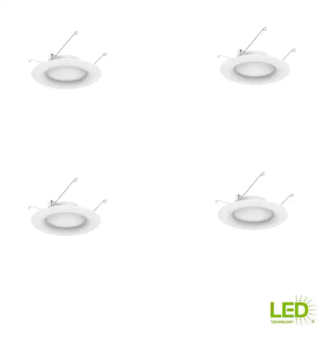 EcoSmart 6 in. Canless New Construction or Remodel White Dimmable Integrated LED Recessed Light Trim Daylight (4-Pack) - Damaged Box