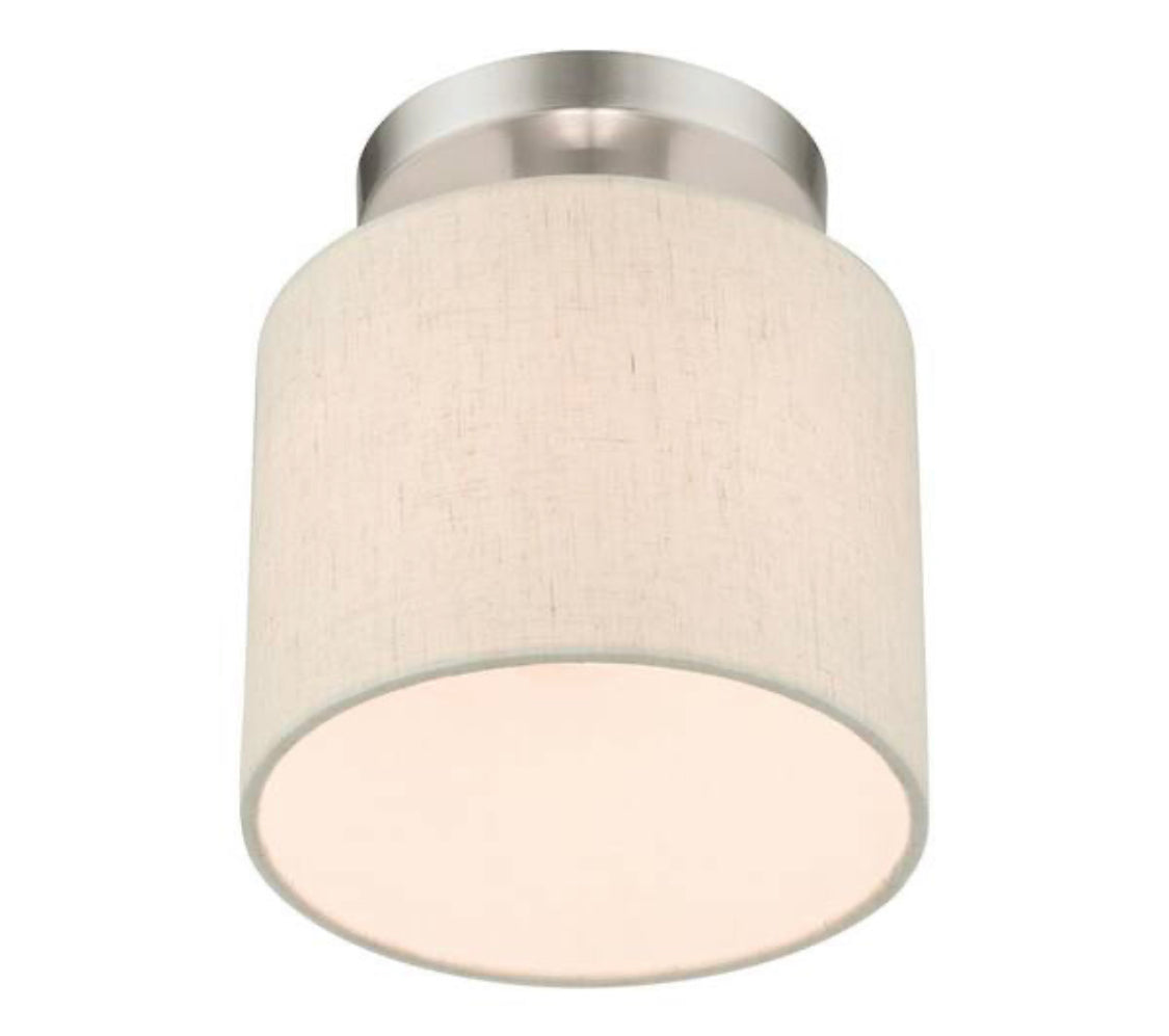 Livex Lighting Meadow 1 Light Brushed Nickel Semi Flush Mount - Damaged Box