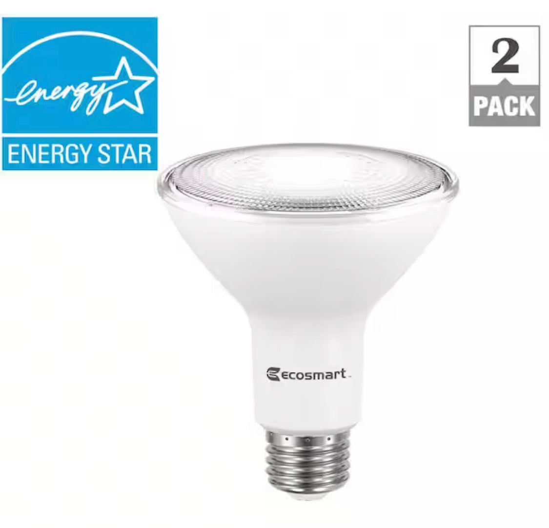 EcoSmart 75-Watt Equivalent PAR30 Dimmable Flood LED Light Bulb Bright White (2-Pack) - Damaged Box