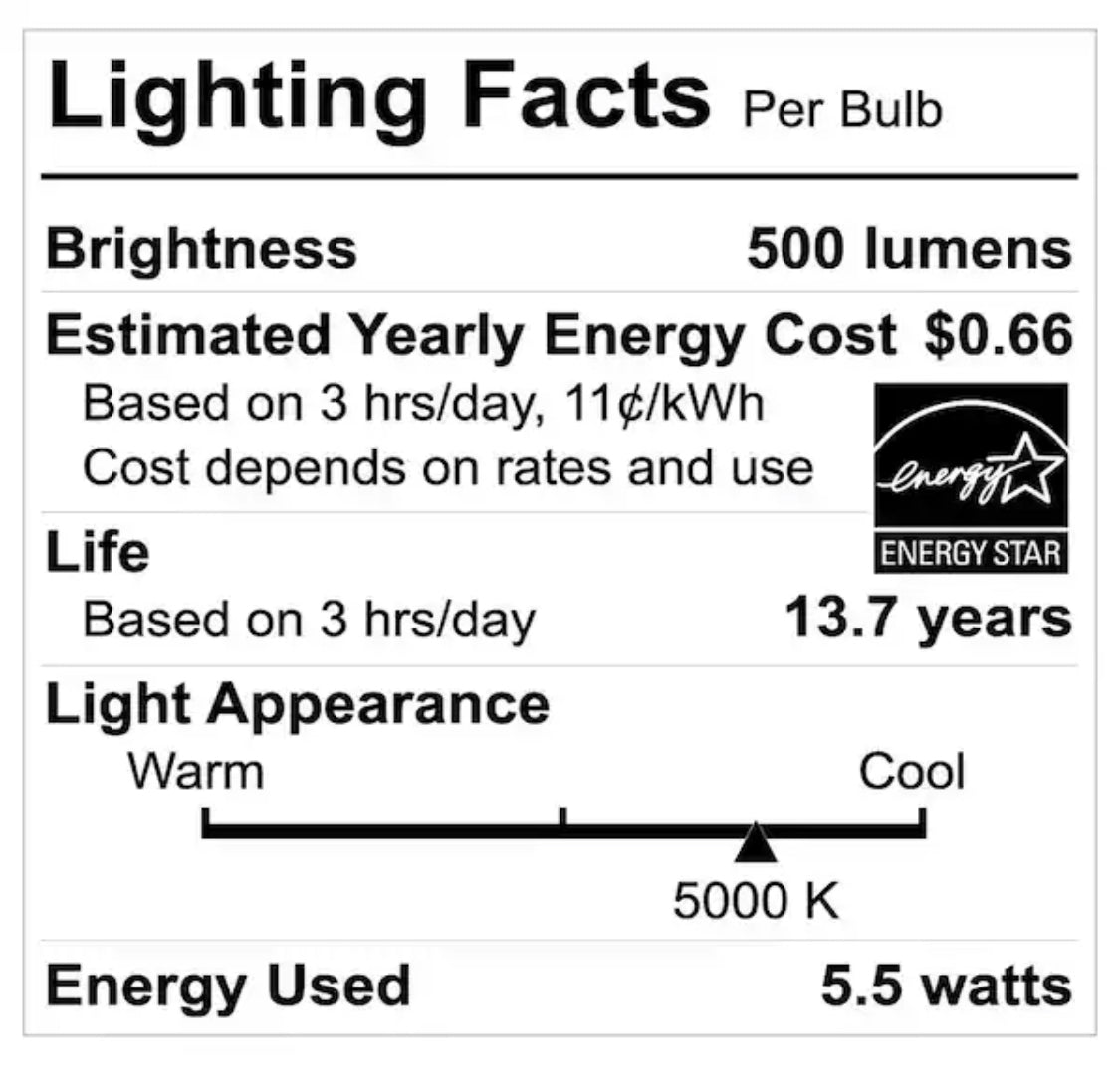 EcoSmart 60-Watt Equivalent B11 Dimmable E12 Candelabra ENERGY STAR Frosted Glass LED Vintage Edison Light Bulb Daylight (3-Pack) - Damaged Box