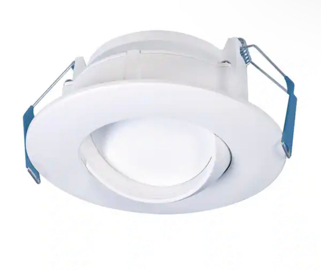 Halo RA 4 in. Selectable CCT New Construction or Remodel Canless Recessed Adjustable Gimbal Integrated LED Kit - Damaged Box