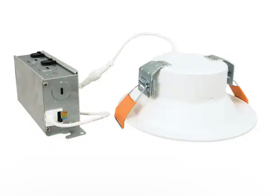 Halo LCR6 6 in. Selectable CCT Round Canless Integrated LED White Recessed Light Retrofit Module Trim, 2100 Lumens - Damaged Box