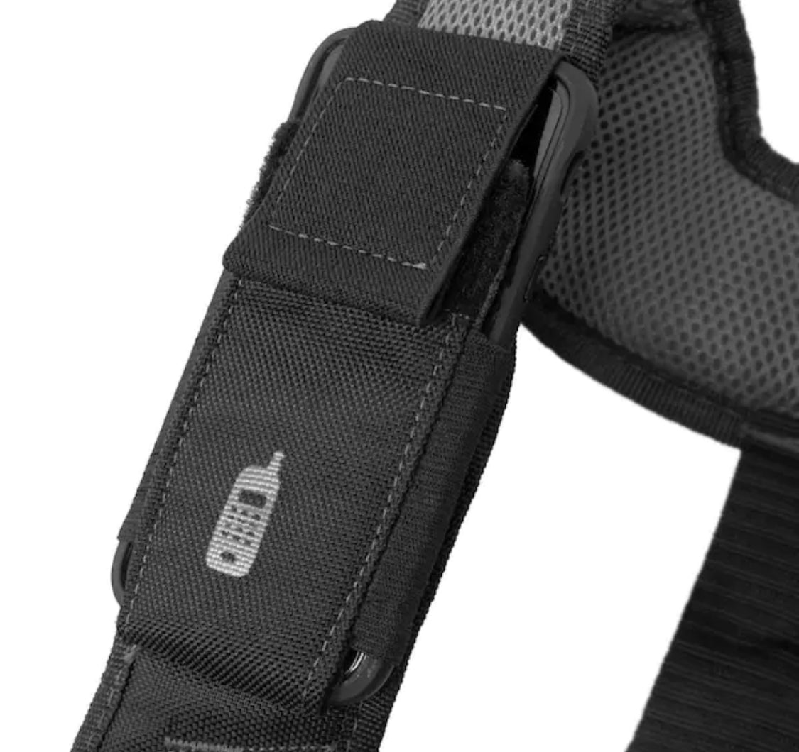 Husky 2-Bag 14-Pocket Black Electricians Suspension Rig Work Belt with Suspenders